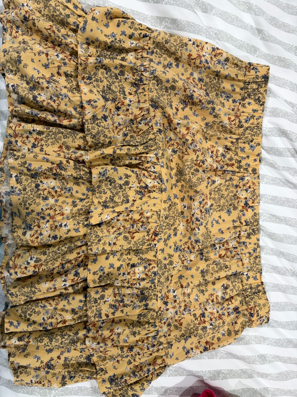 Maurices Mustard Floral tiered skirt